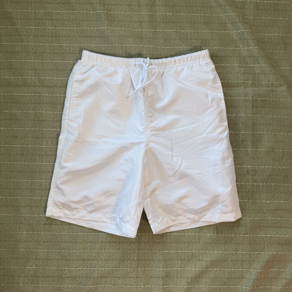 Boys white swim shorts size large great condition